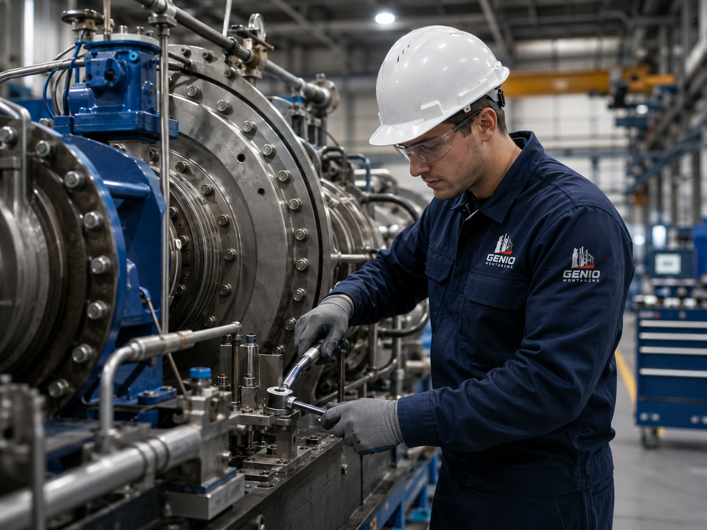 Mecânico Industrial trabalhando em equipamentos